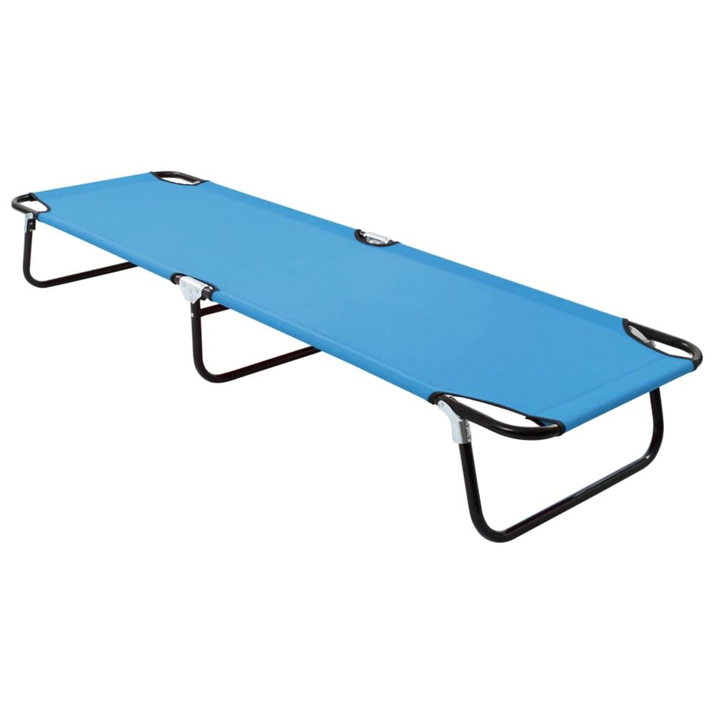 Chaise longue pliable Acier Bleu