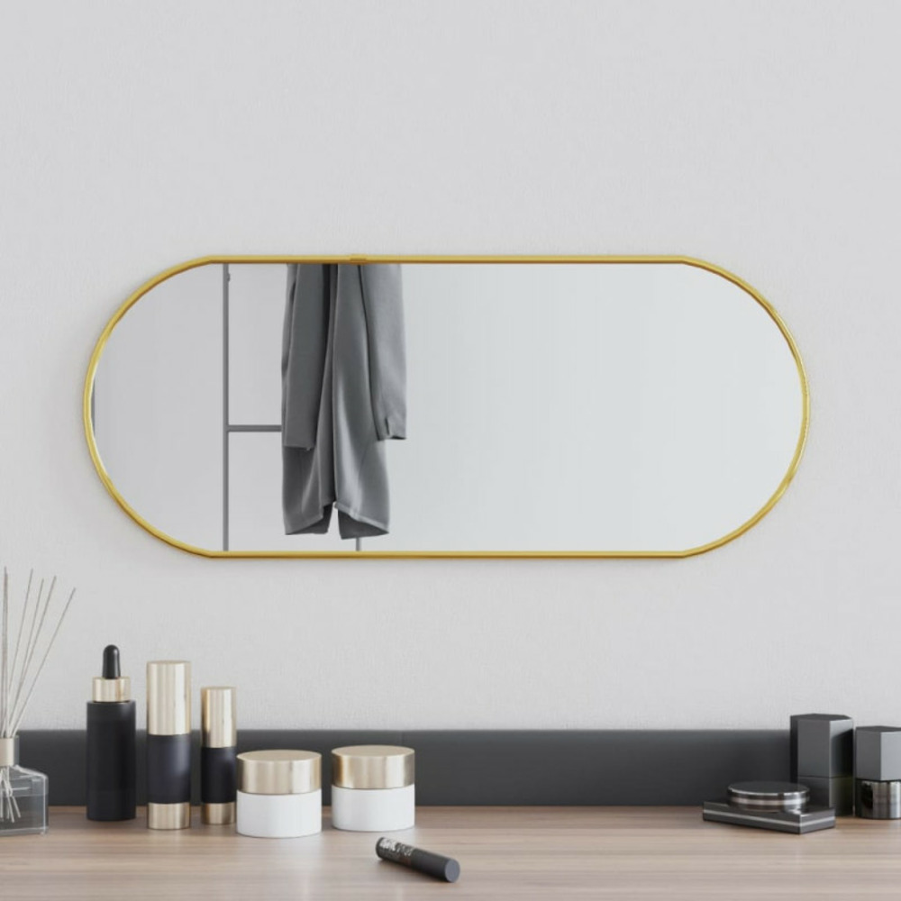 Miroir mural doré 60x25 cm ovale