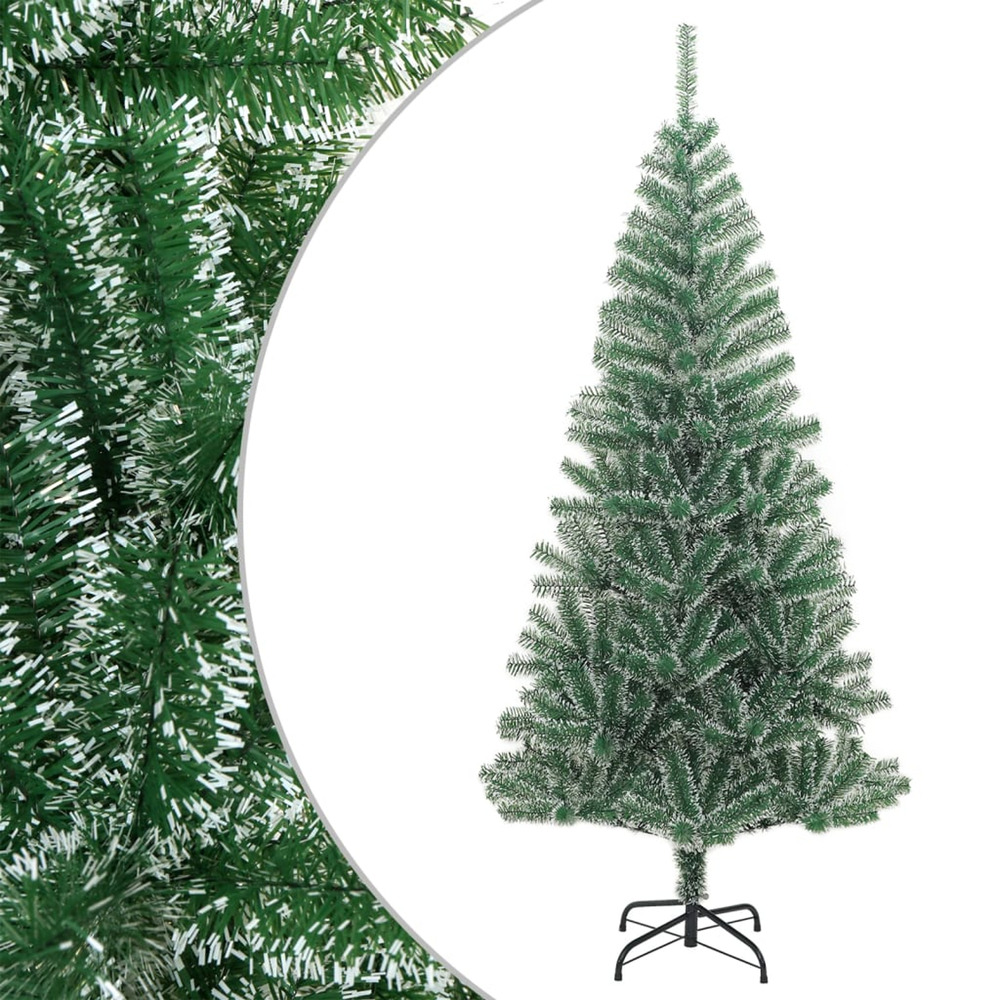 Sapin de noël artificiel avec neige floquée vert 210 cm