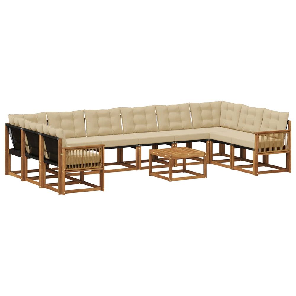 Ensemble de canapés d'extérieur 11 pc naturel et beige