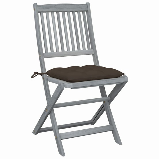 Chaises pliables d'extérieur lot de 6 et coussins bois d'acacia