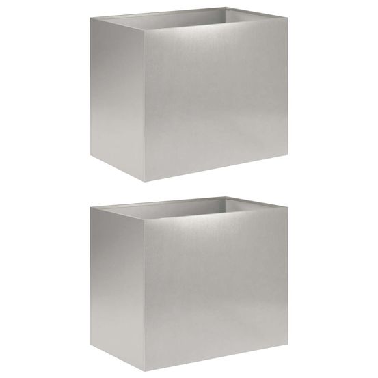 Cache-pot de jardin 2 pc argenté 60 x 40 x 50 cm