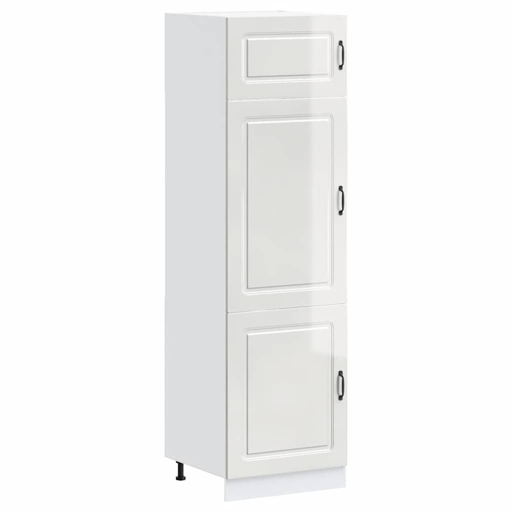 Armoire de cuisine kalmar blanc brillant bois d'ingénierie