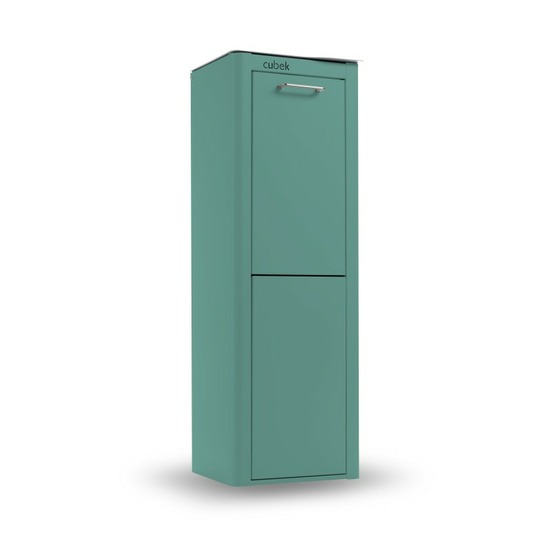 Poubelle cuisine de tri sélectif cubek, 2 compartiments de 20 litres.