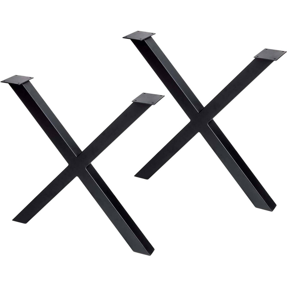 Pieds en acier pour table cross noir