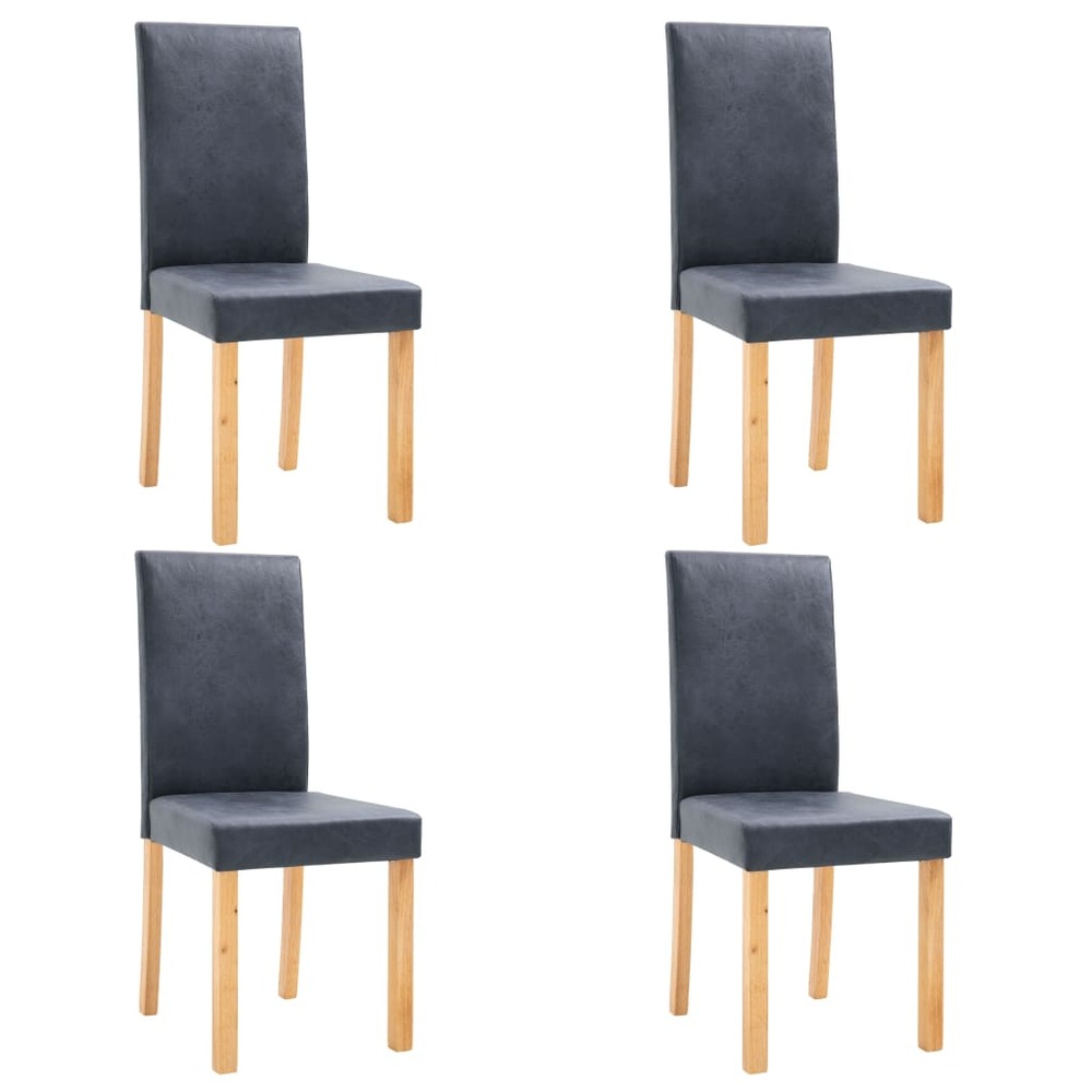 Chaises de salle à manger 4 pcs gris similicuir daim