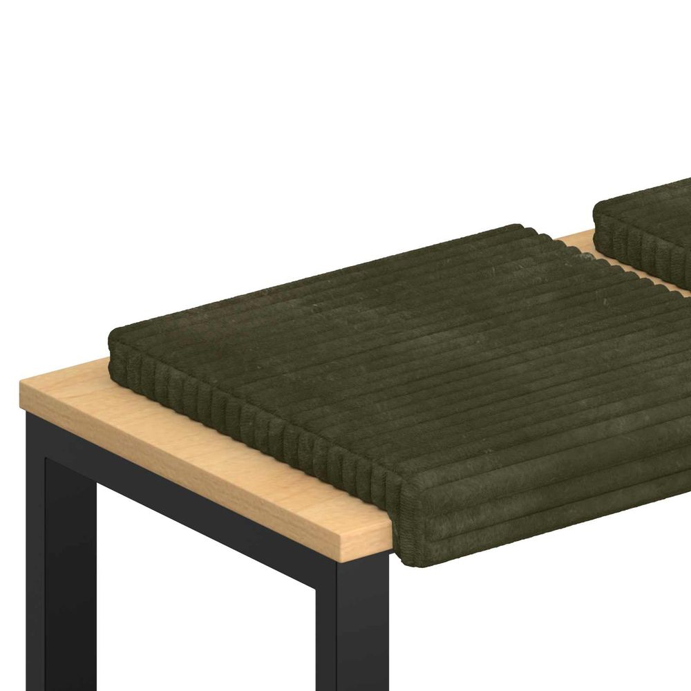 Coussin de banc 4 pc velours côtelé en peluche vert