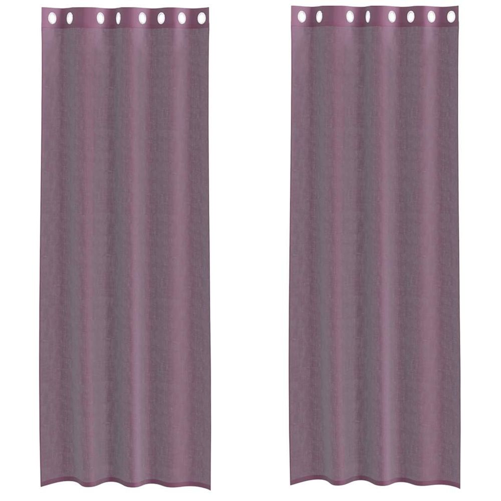 Rideaux en voile avec œillets 2 pcs violet 140x300 cm