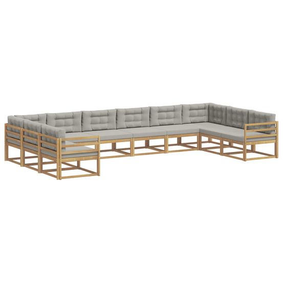 Ensemble de canapés d'extérieur 10 pc blanc et gris clair