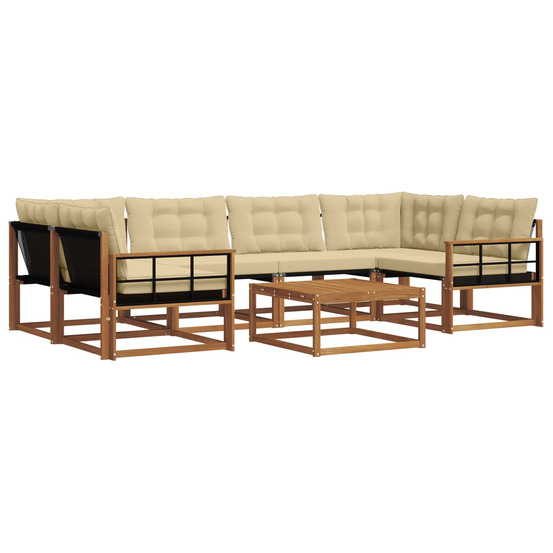 Ensemble de canapés d'extérieur 7 pcs naturel et beige