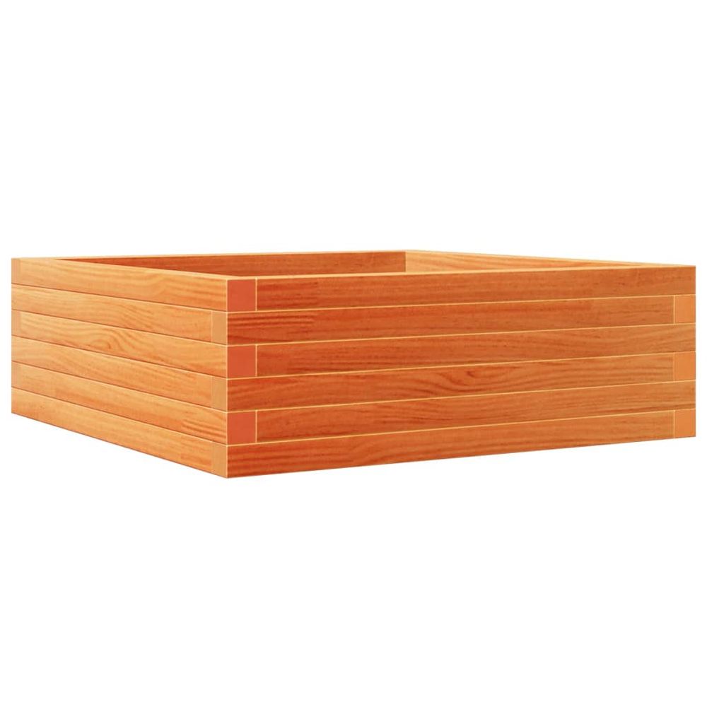 Jardinière cire marron 70x70x23 cm bois de pin massif