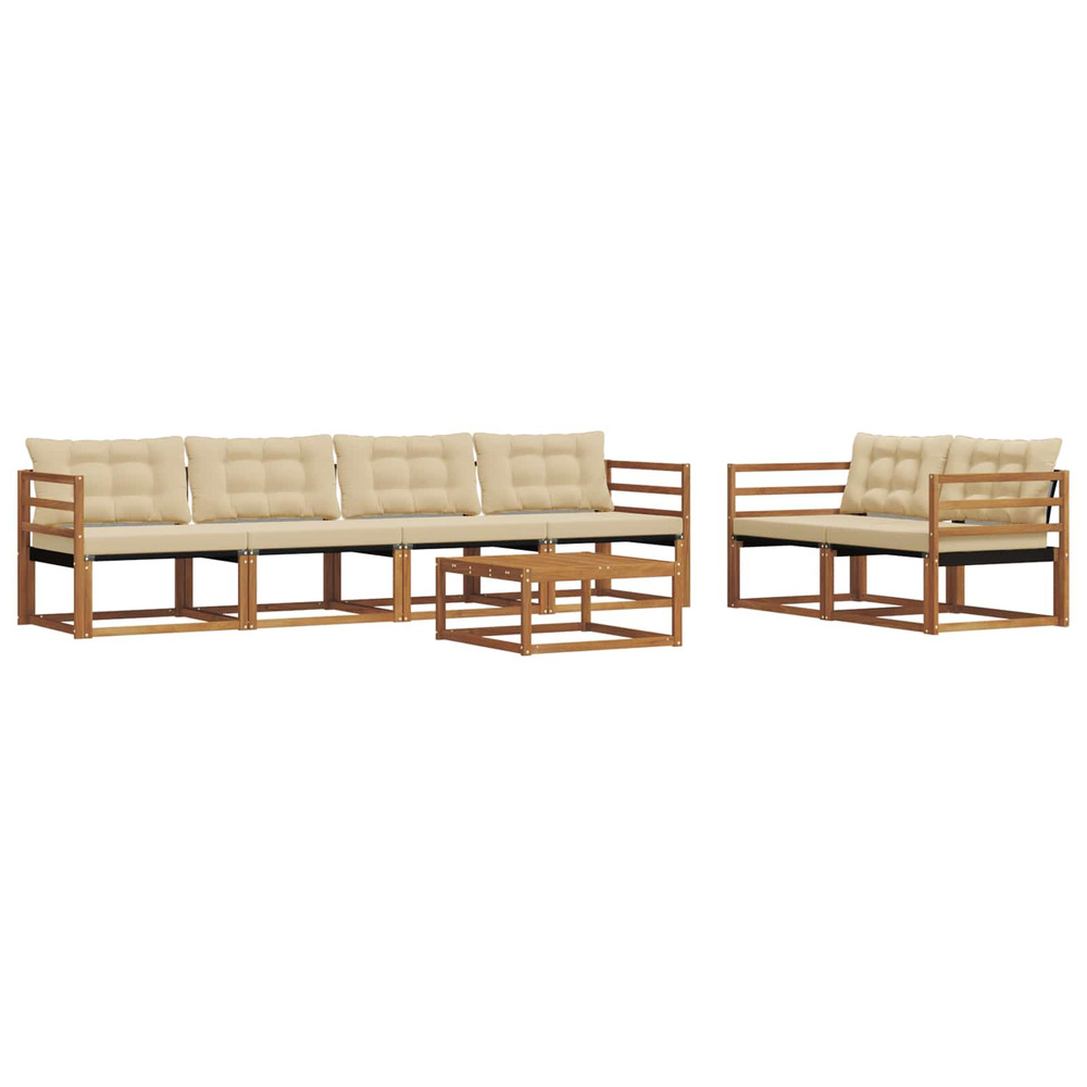 Ensemble de canapés d'extérieur 7 pcs naturel et beige