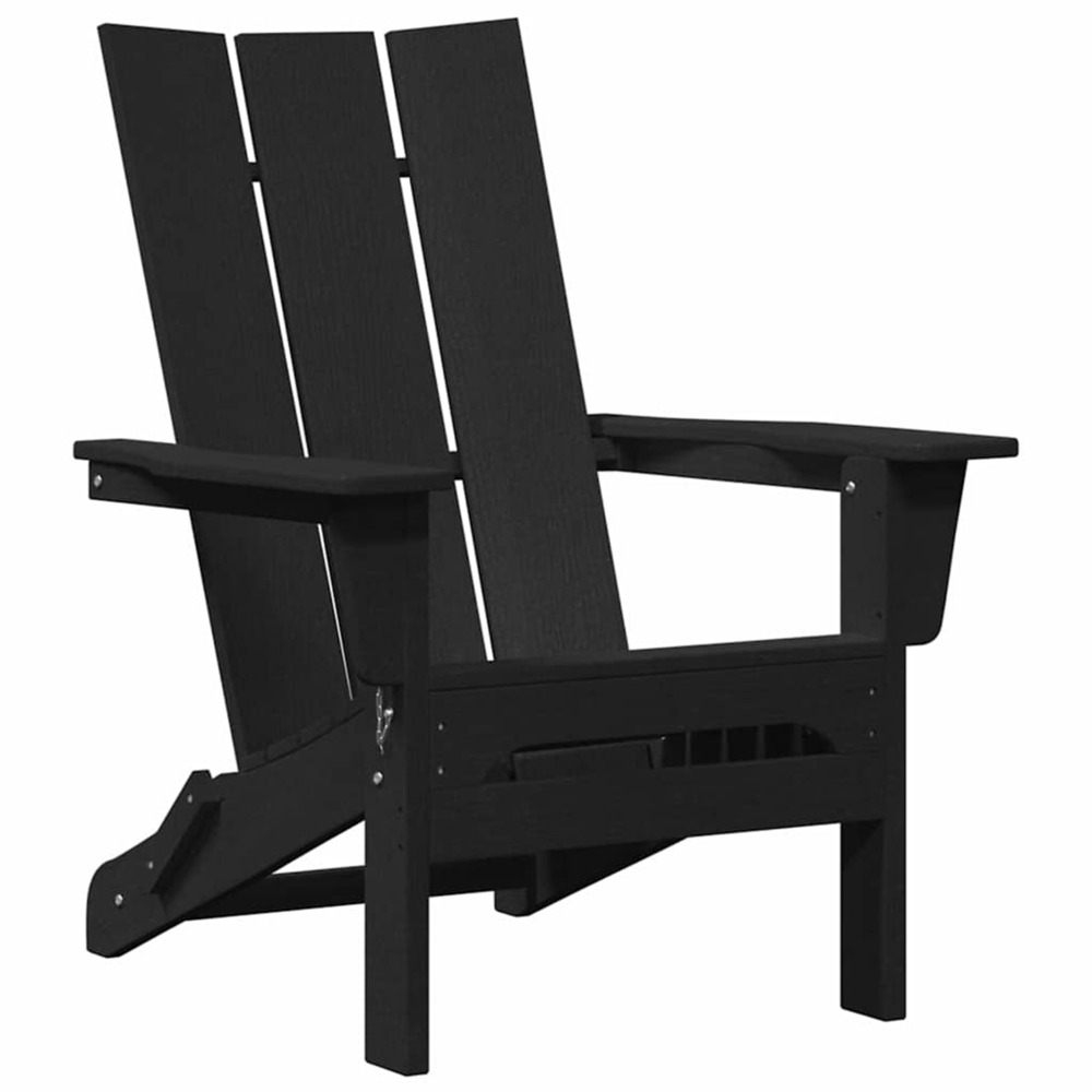 Chaise adirondack pliante noir 80,5 x 74,5 x 92 cm hdpe
