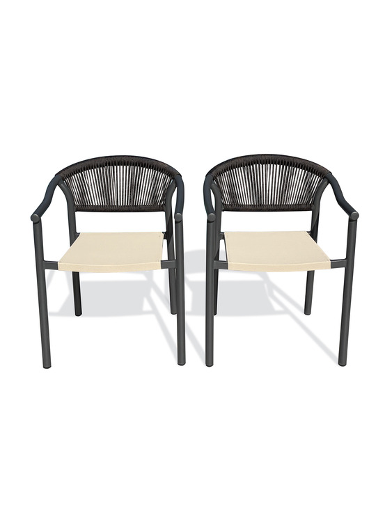 Lot de 2 fauteuils de jardin sumba en aluminium et textilène anthacite
