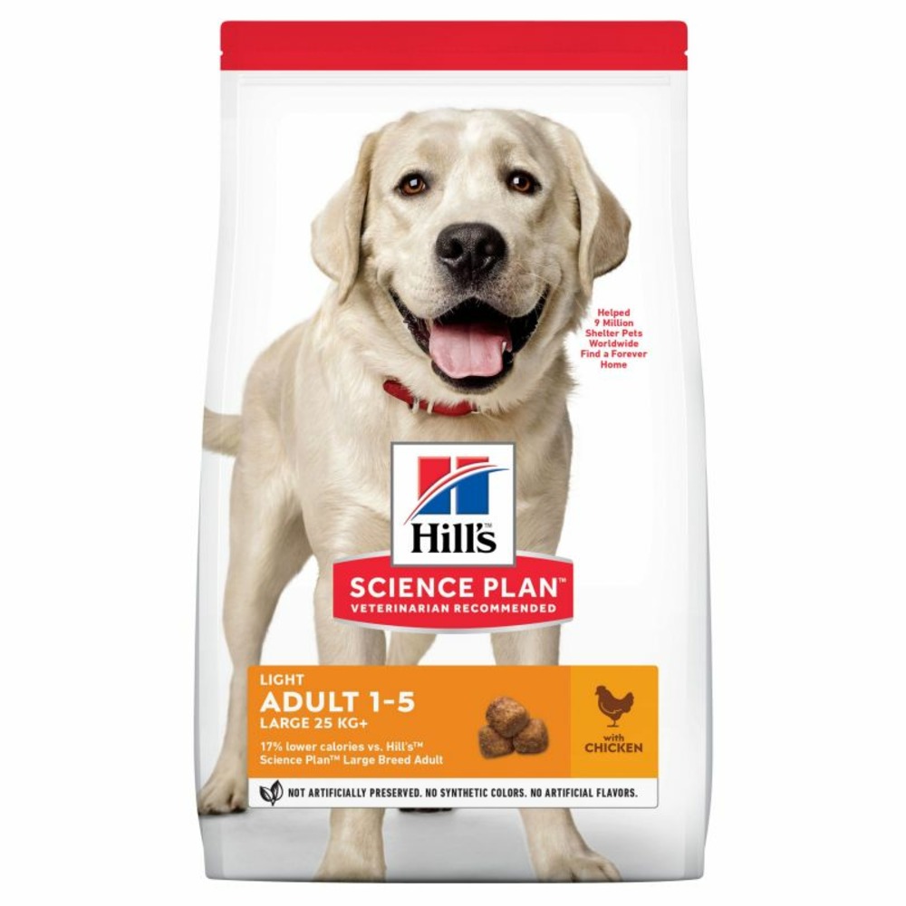 Croquettes chien science plan adulte light large poulet - hill's 14 kg