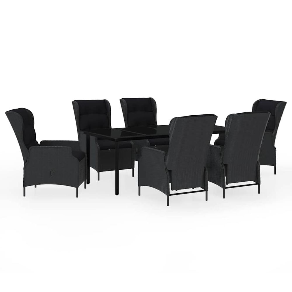 Ensemble à manger de jardin 7 pcs gris foncé