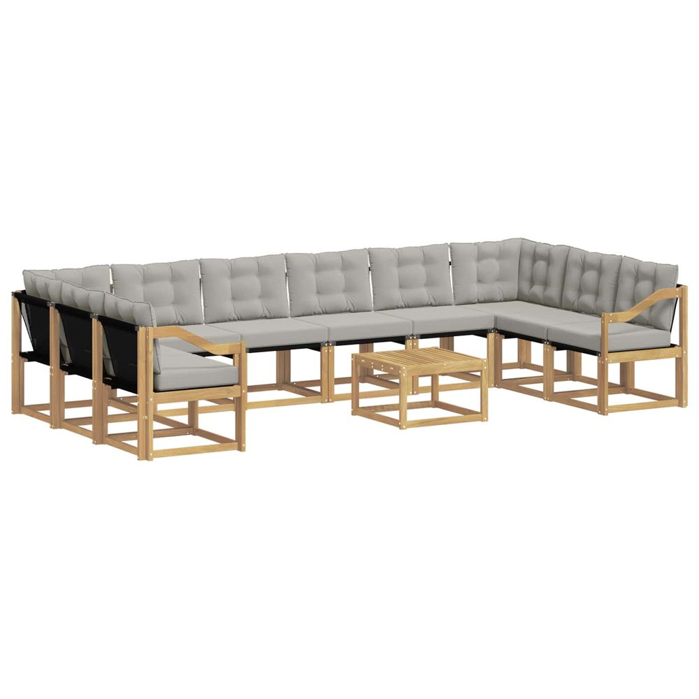 Ensemble de canapés d'extérieur 11 pc blanc et gris clair