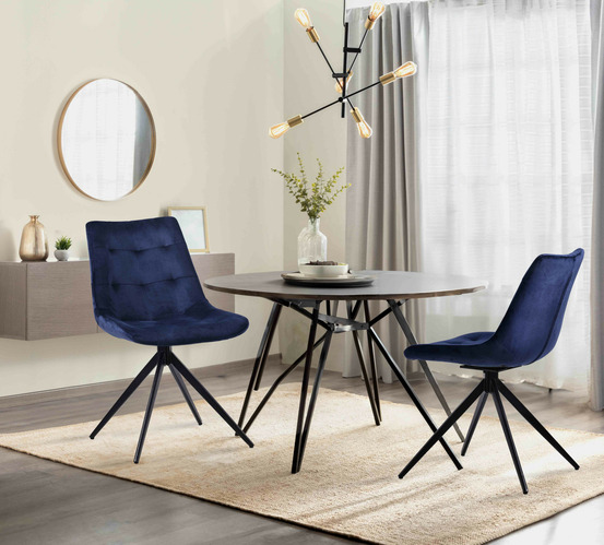 Chaise de salle à manger en velours merna