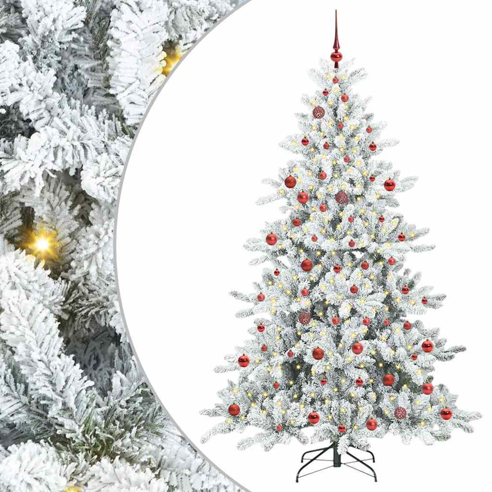 Sapin de noël artificiel à branches articulées blanc 210 cm pvc