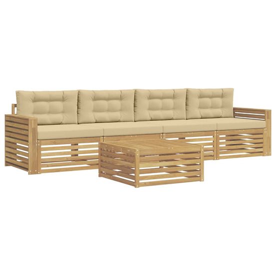 Ensemble de canapés d'extérieur 5 pc blanc et beige