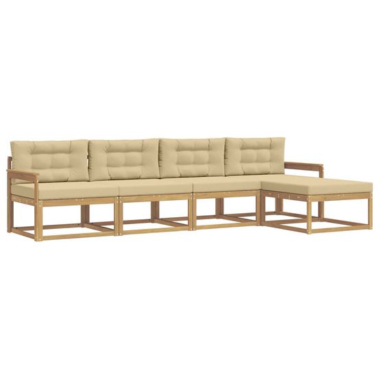 Ensemble de canapés d'extérieur 4 pc blanc et beige polyester