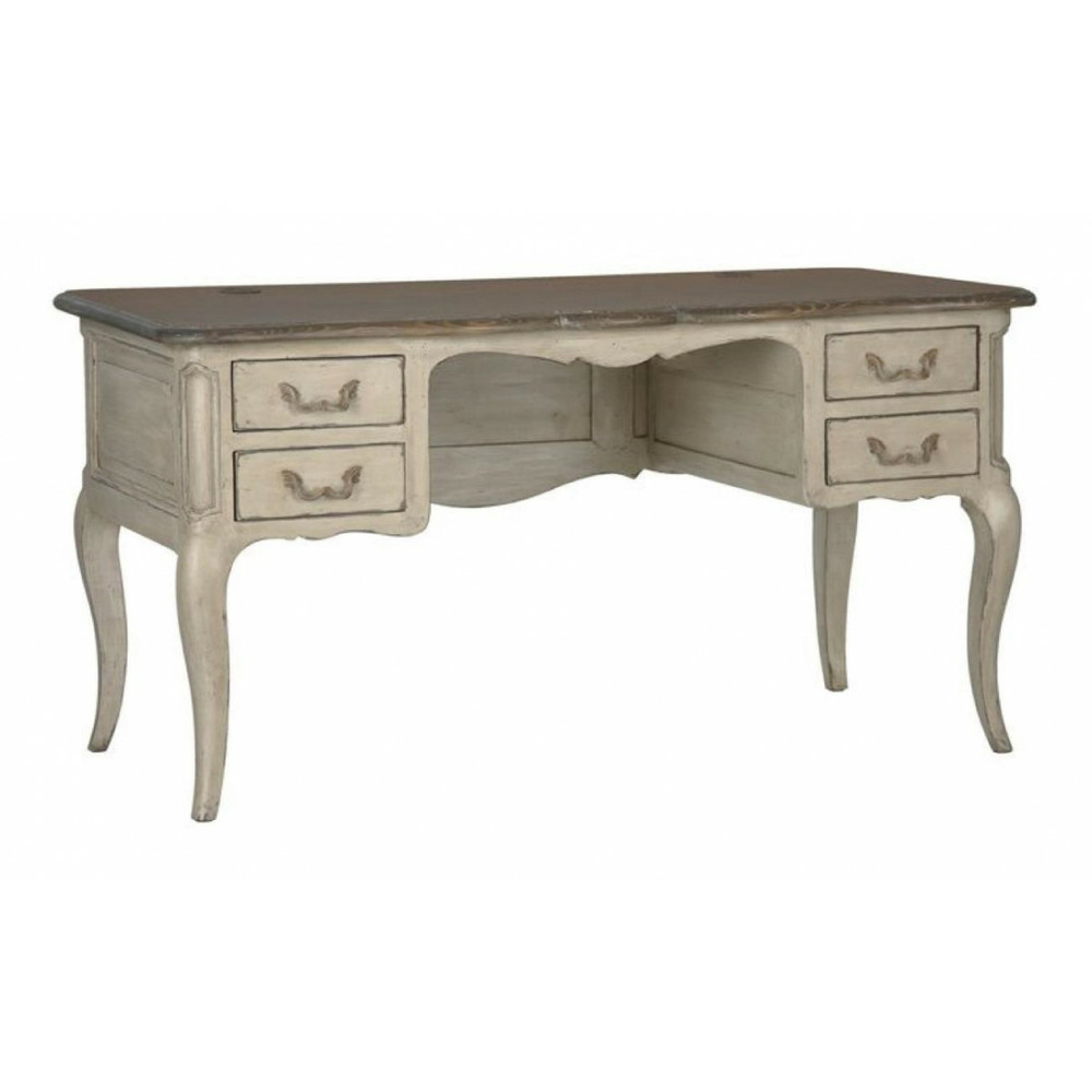 Bureau 4 tiroirs bois beige - château interior's