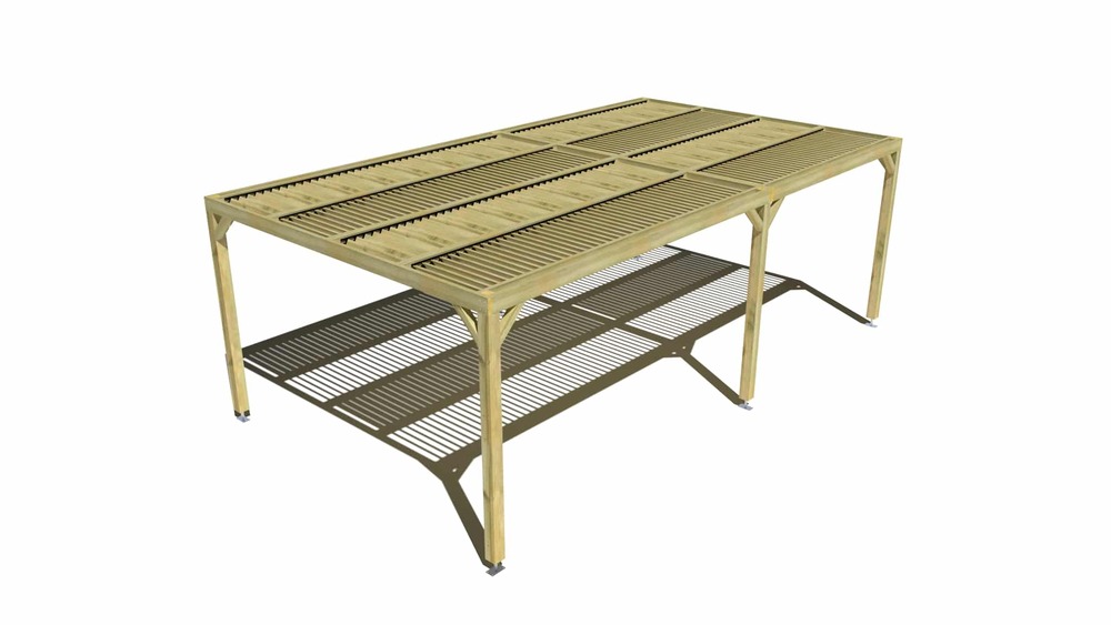 Pergola bois • 7m x 4m • indépendante • sens largeur • lames orientables bioclimatiques incluses • livraison comprise