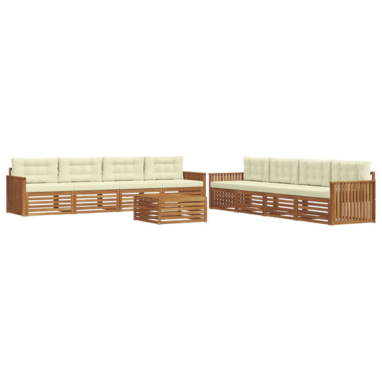 Ensemble de canapés d'extérieur 9 pcs naturel et crème