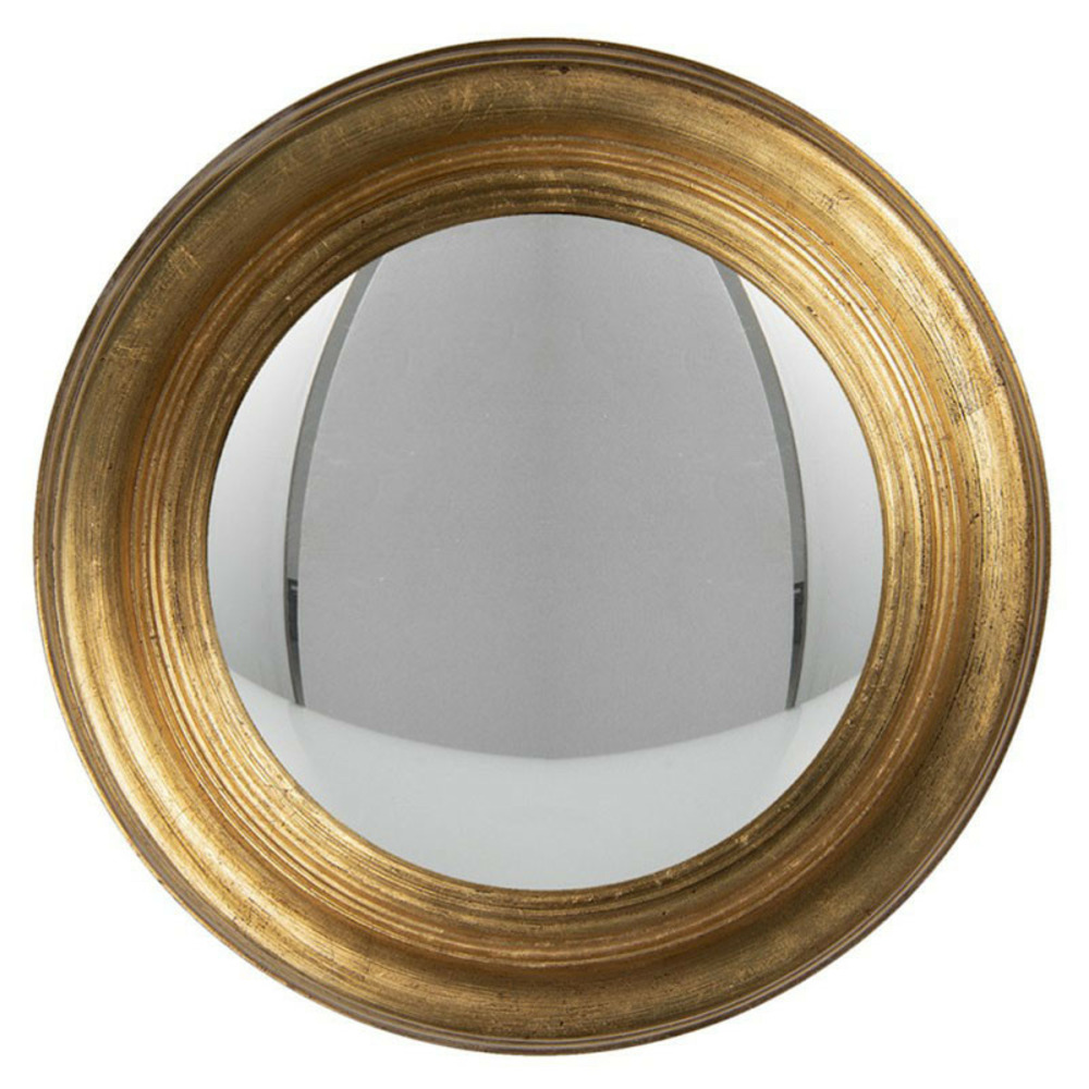 Miroir rond or bois 34x34x4cm