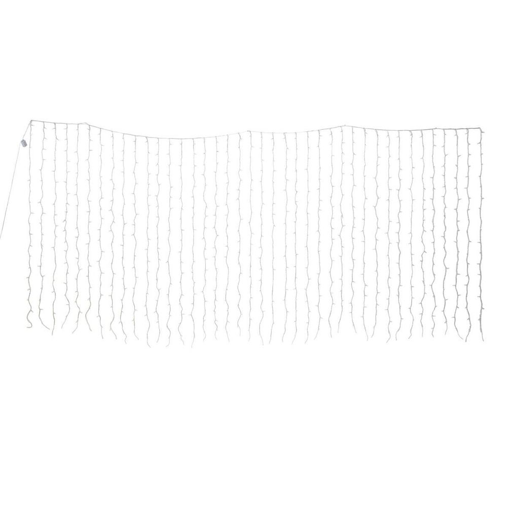 Rideau lumineux de façade d'extérieur 4 x 2 m 800 led blanc chaud à effets avec minuteur sur secteur