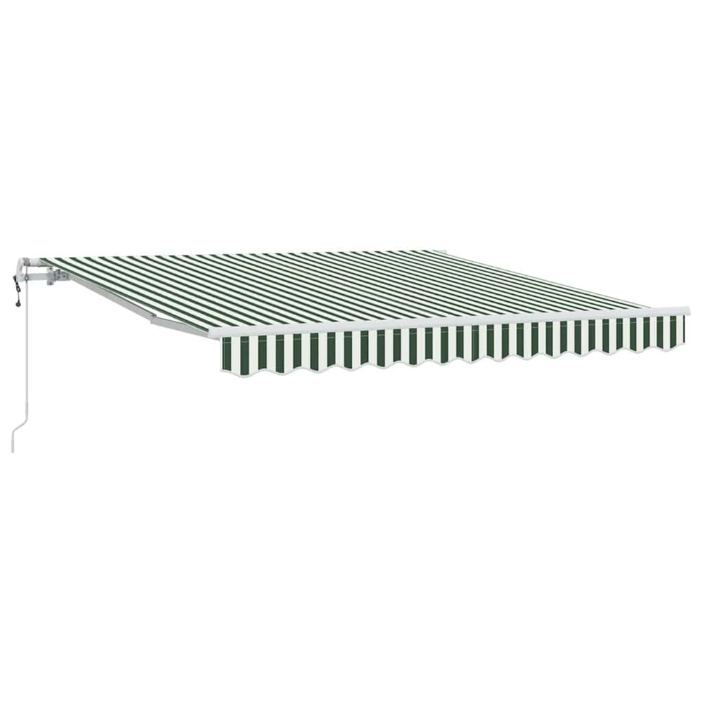 Auvent rétractable vert et blanc 350 x 250 cm