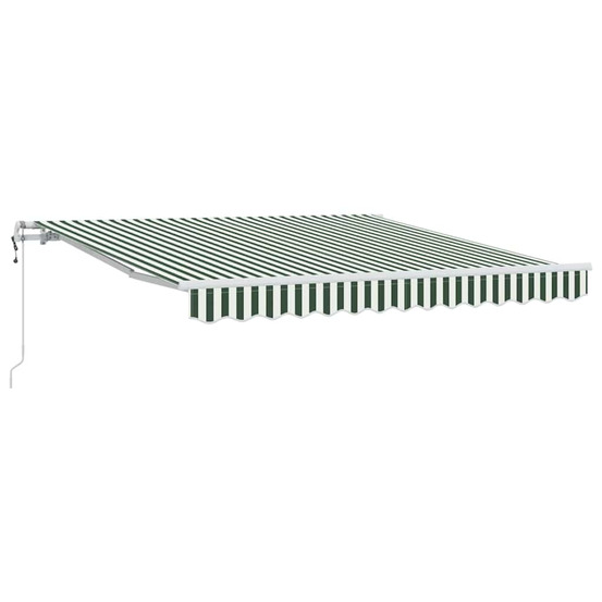Auvent rétractable vert et blanc 350 x 250 cm