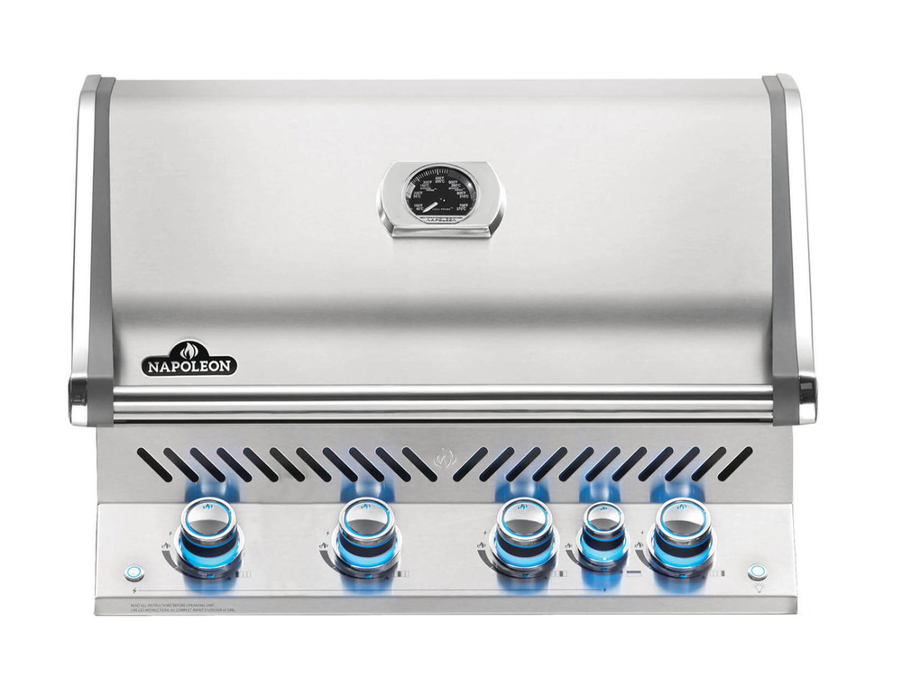 Barbecue à gaz encastrable prestige pro 500 inox 3 brûleurs + sizzle zone + brûl