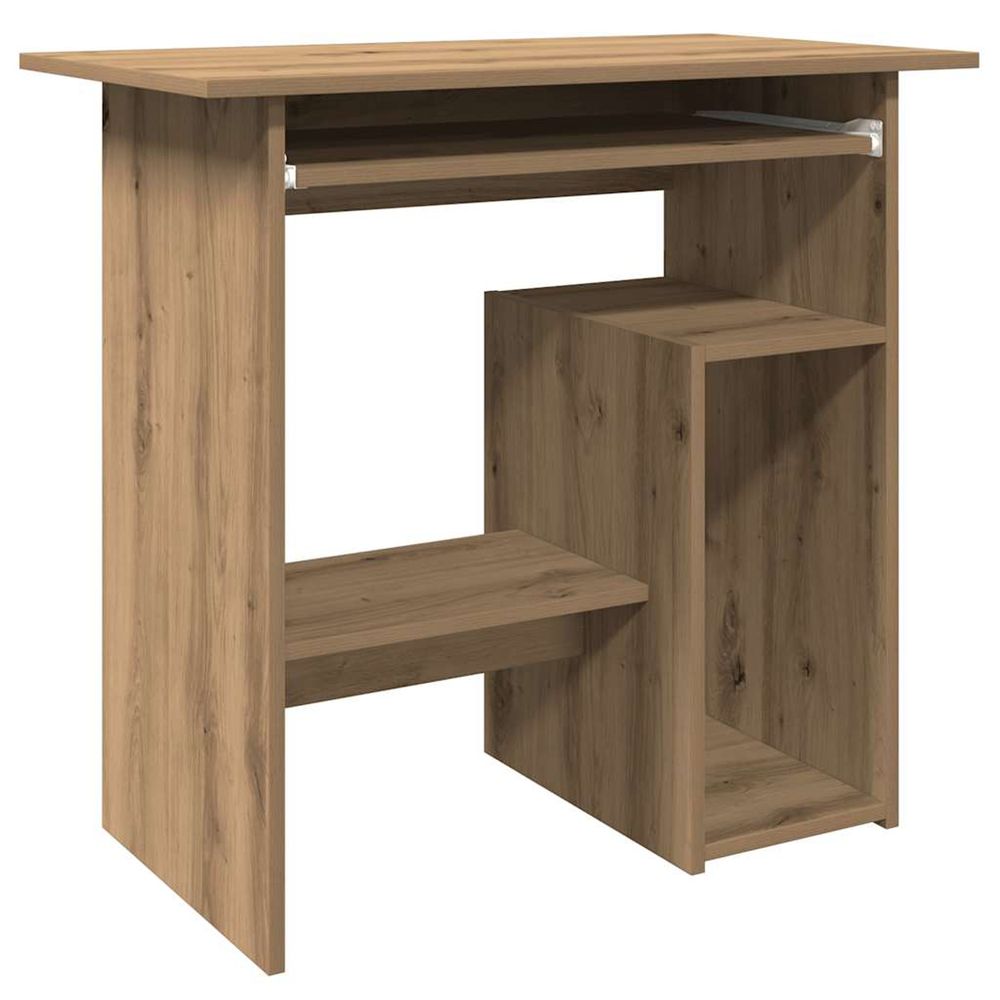 Bureau chêne artisanal 80x45x74 cm bois d'ingénierie