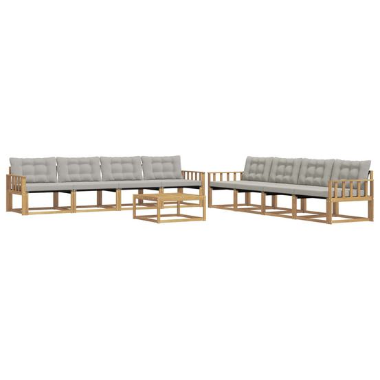 Ensemble de canapés d'extérieur 9 pc blanc et gris clair
