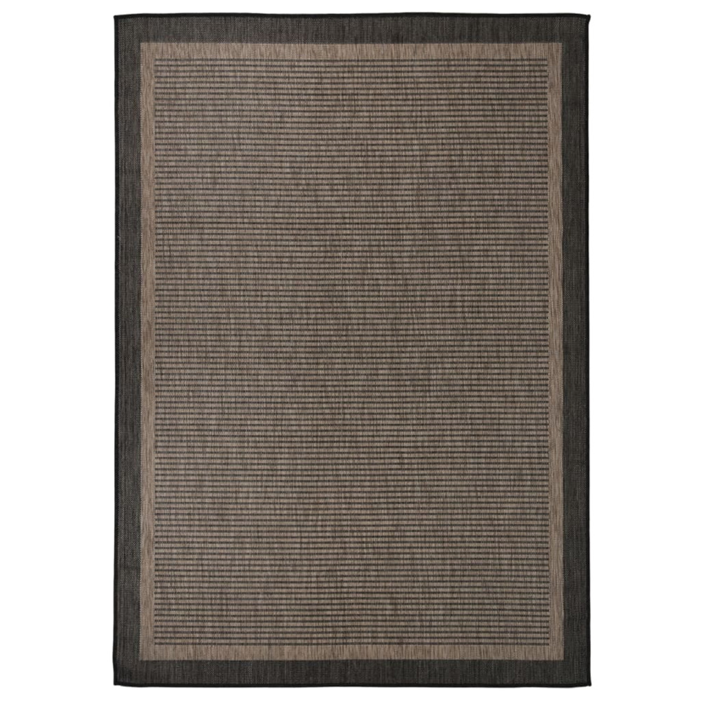 Tapis à tissage plat d'extérieur 140x200 cm marron foncé