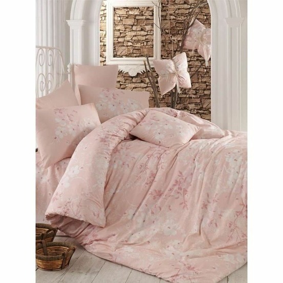 Parure de lit - housse de couette 220 x 240 + 2 taies d'oreiller 60 x 60 coton renforcé - rose