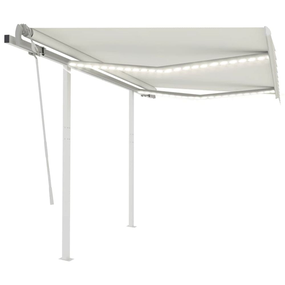 Auvent manuel rétractable avec led 3,5x2,5 m crème