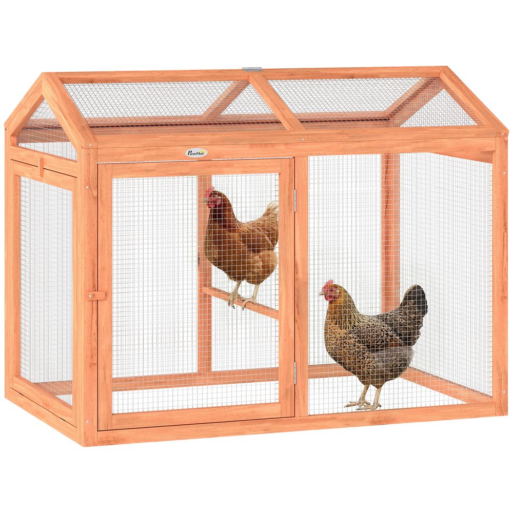 Enclos pour poules bois et métal 104 x 70,5 x 84 cm orange pour 2 poules extensible