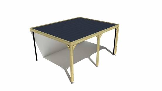 Carport bois • 5m x 4m • adossée • sens profondeur • livraison comprise