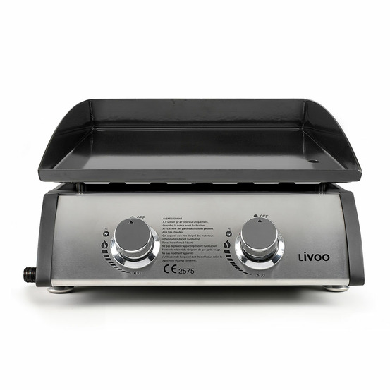 Plancha gaz 5kw plaque acier émaillé 48x36cm - doc296