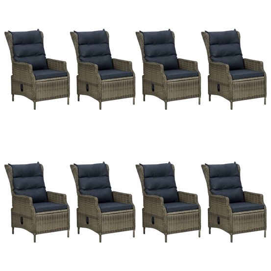 Ensemble à manger de jardin 9 pcs marron