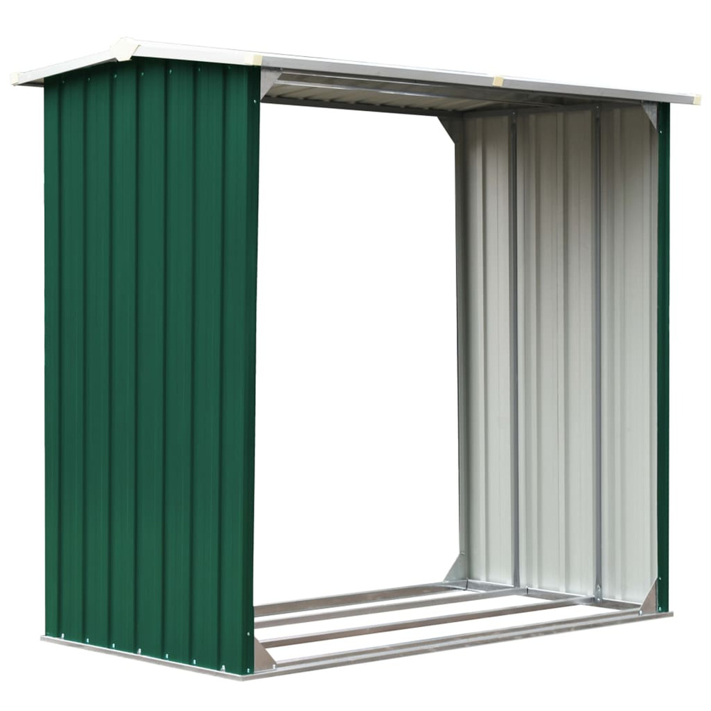 Abri de stockage de bois acier galvanisé 172x91x154 cm vert