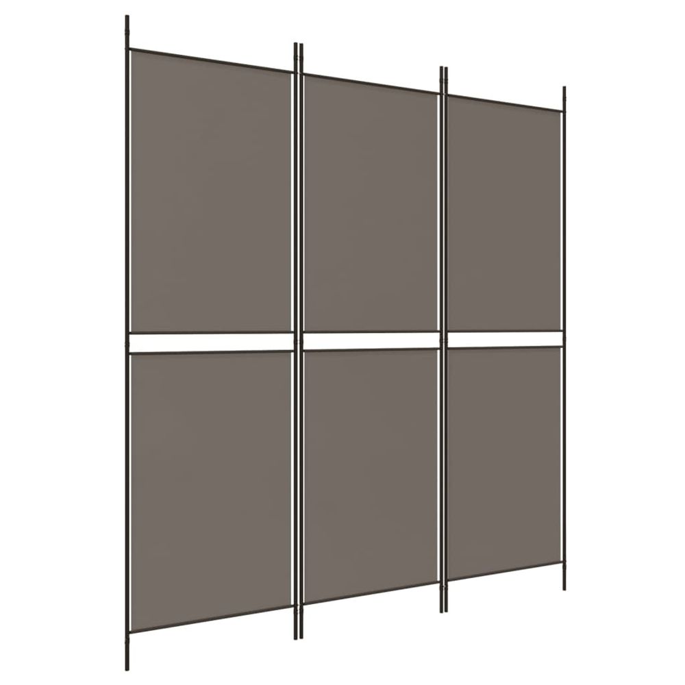 Cloison de séparation 3 panneaux anthracite 150x200 cm tissu