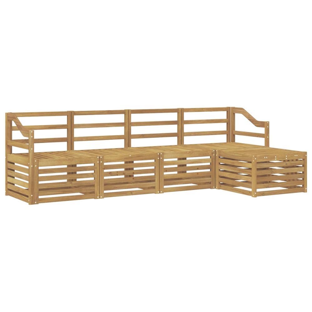 Ensemble de canapés d'extérieur 5 pc blanc bois d'acacia massif