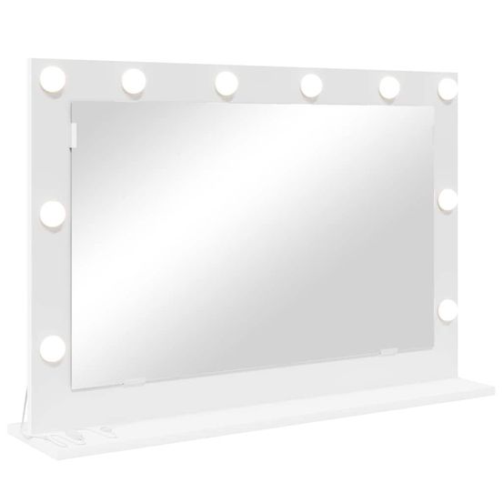 Miroir de vanité blanc 80 x 15 x 18 cm verre et bois composite