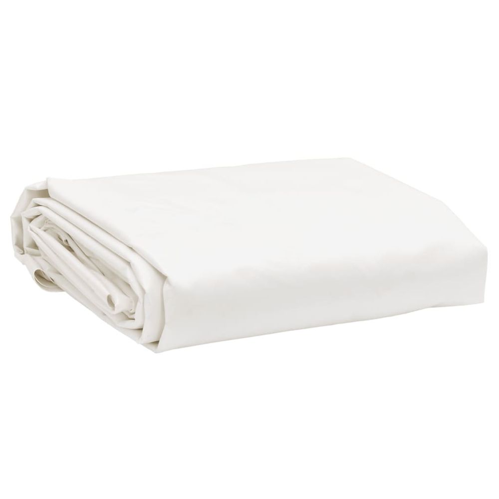 Bâche 650g / m² blanc 5 x 7 m toile avec revêtement en pvc