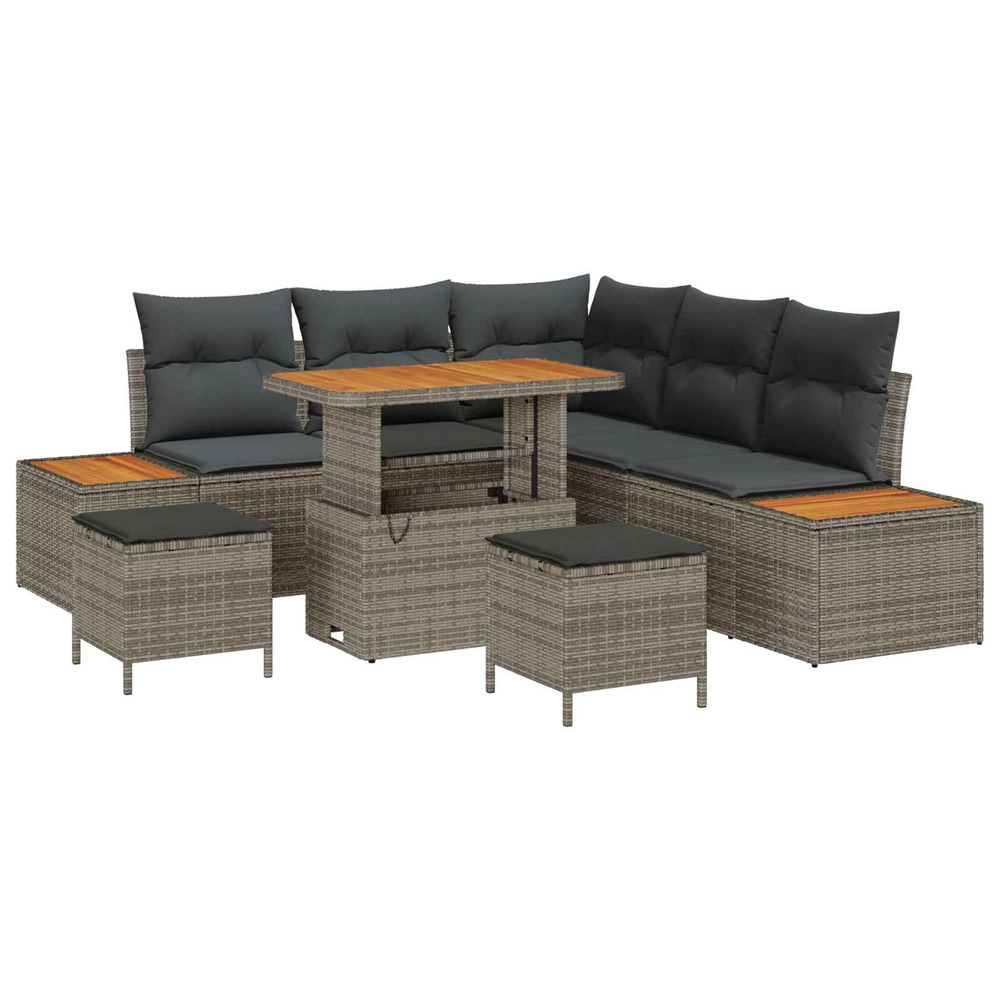 Ensemble de canapé de jardin avec coussin 8 pcs gris