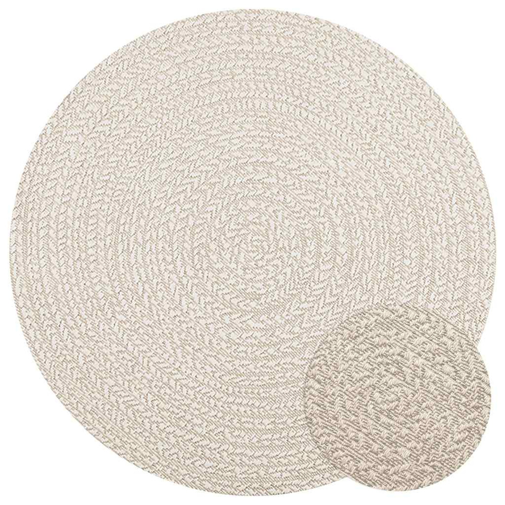 Tapis zizur crème ø 120cm aspect de jute intérieur et extérieur