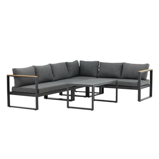 Salon d'angle de jardin en métal